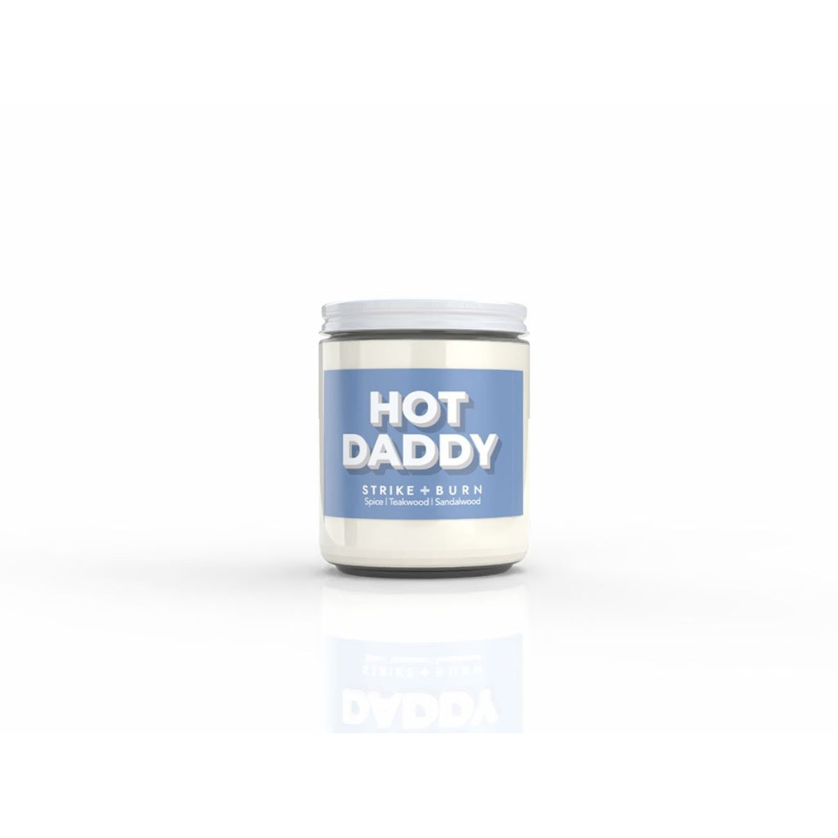 STRIKE & BURN HOT DADDY SPICE  TEAKWOOD  AND SANDALWOOD CANDLE